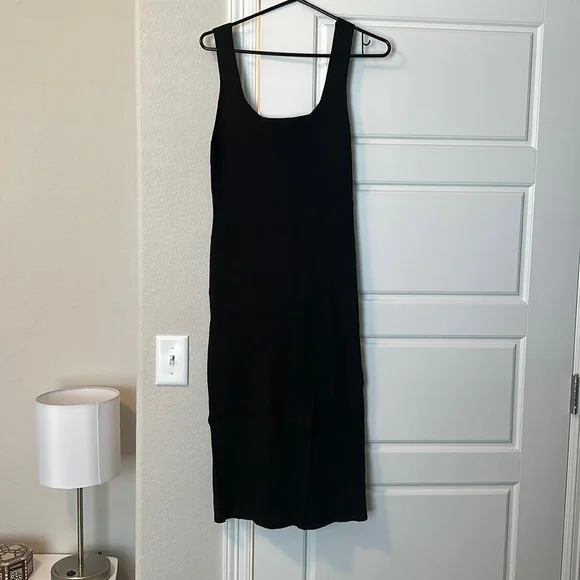 Cider Dresses | Brand New Cider Solid Knit Slit Midi Dress | Color: Black | Size: 2x | Erinleigh447's Closet